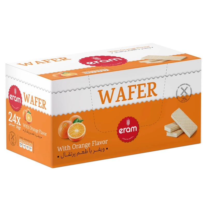 ویفر با طعم پرتقال ارم - 30 گرم بسته 24 عددی