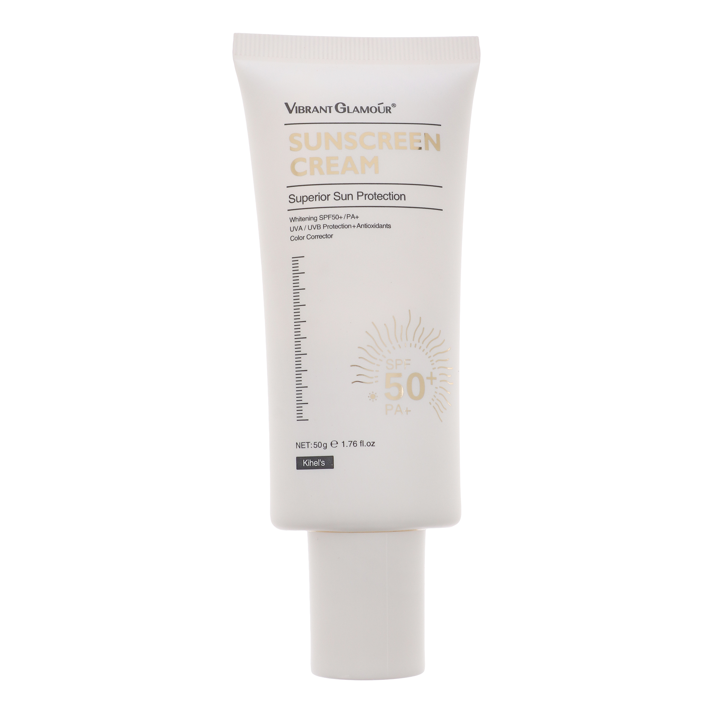 کرم ضد آفتاب بدون رنگ SPF 50 ویبرانت گلمور مدل Superior ‌محافظ PA+ ،UVA ،UVB، تنظیم ترشح چربی پوست، روشن‌کننده، مناسب انواع پوست حجم 50 میلی‌لیتر