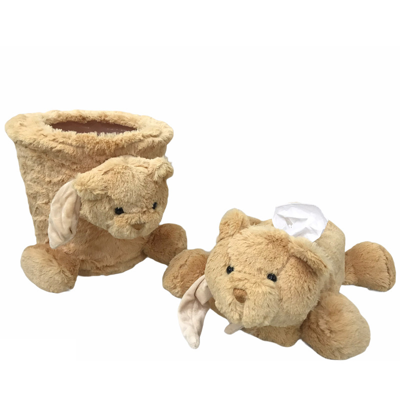 ست سطل و جادستمال کاغذی اتاق کودک مدل خرس کد 01