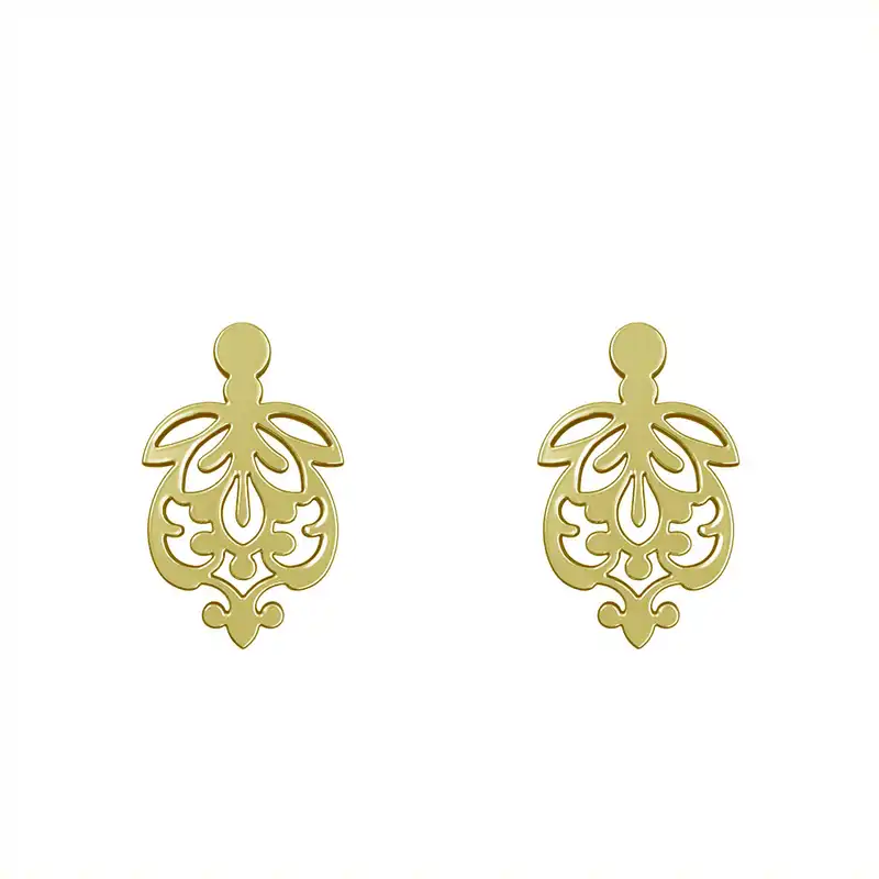 گوشواره طلا 18 عیار زنانه مدوپد مدل هندسی کد GA1-15155