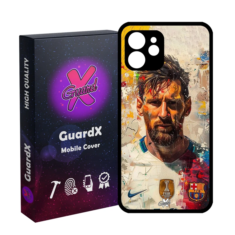 کاور گارد ایکس طرح لیونل مسی مدل Glass10703 مناسب برای گوشی موبایل اپل iPhone 12