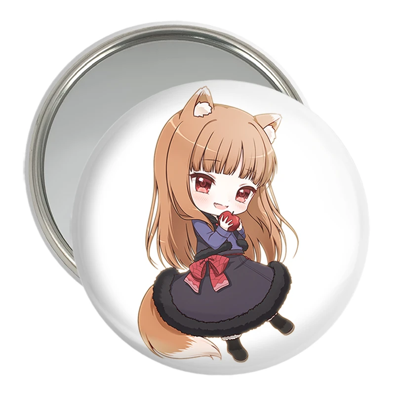 آینه جیبی خندالو مدل هولو انیمه ادویه و گرگ کد 36097