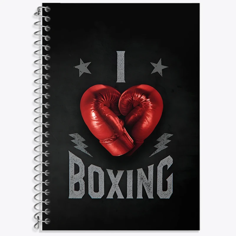 دفتر زبان 50 برگ خندالو مدل دو خط طرح بوکس (Boxing) کد F7036