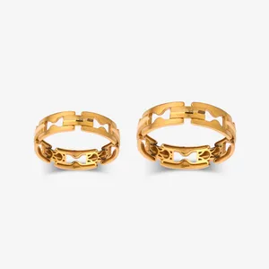ست حلقه طلا 18 عیار زنانه و مردانه گلدم مدل R343014