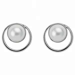 گوشواره حلقه‌ای زنانه مدل مرواریدی A33