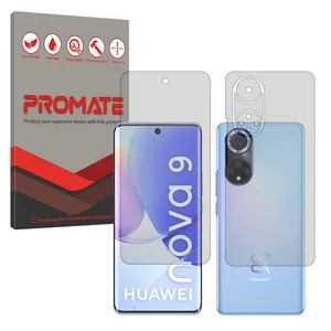 Promate Resistant model transparent screen protector suitable for Huawei Nova 9 Mobile phone along with the back protector