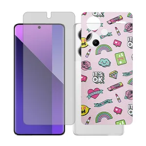 Glass Together model matte Screen Protector Suitable for Xiaomi Redmi Note 13 Pro Plus Mobile Phone with Back cover sticker