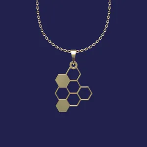 گردنبند طلا 18 عیار زنانه مدوپد مدل شش ضلعی کد T2-1-1037