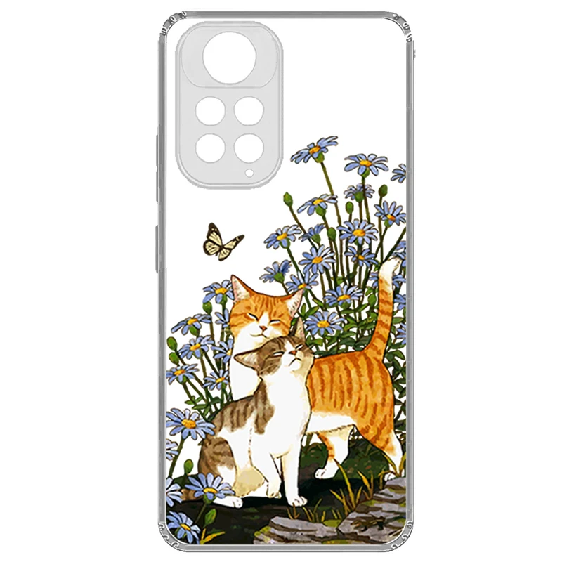 کاور مدل گربه و پروانه مناسب برای گوشی موبایل شیائومی Redmi Note 11 S