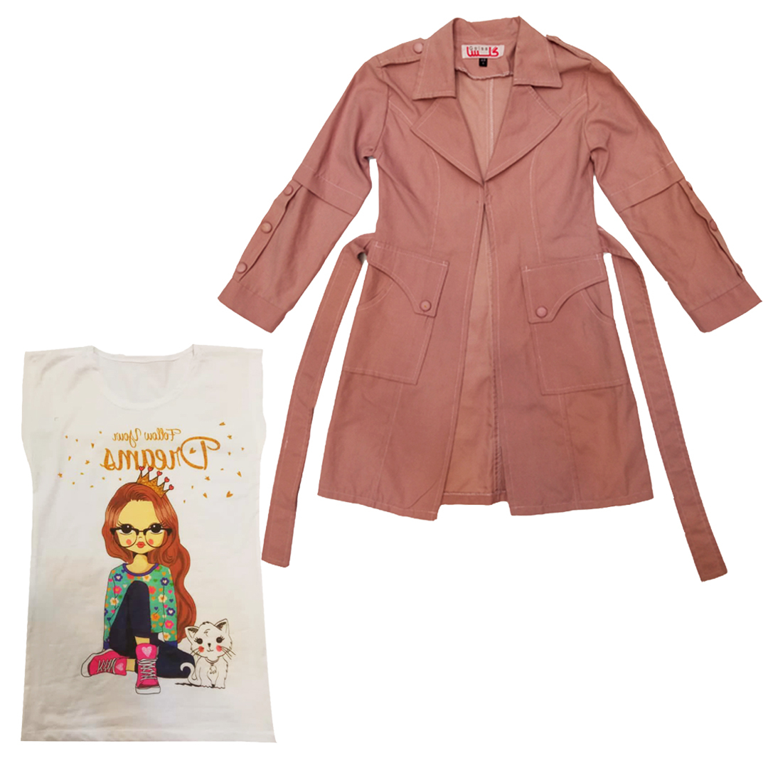 ست تونیک و مانتو دخترانه مدل 121