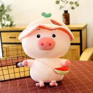 عروسک مدل خوک لباس میوه ای کد DB21 ارتفاع 45 سانتی‌ متر