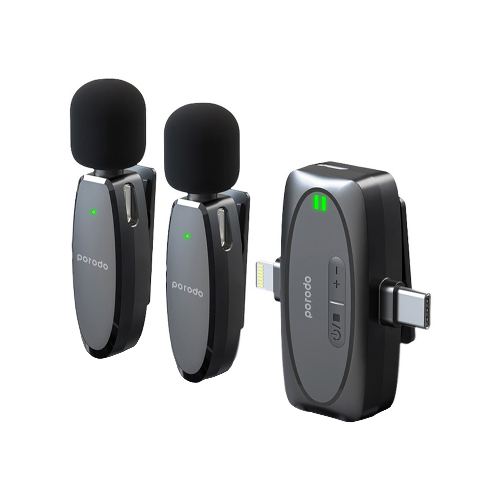 میکروفن بی سیم مدل Porodo DUAL MIC