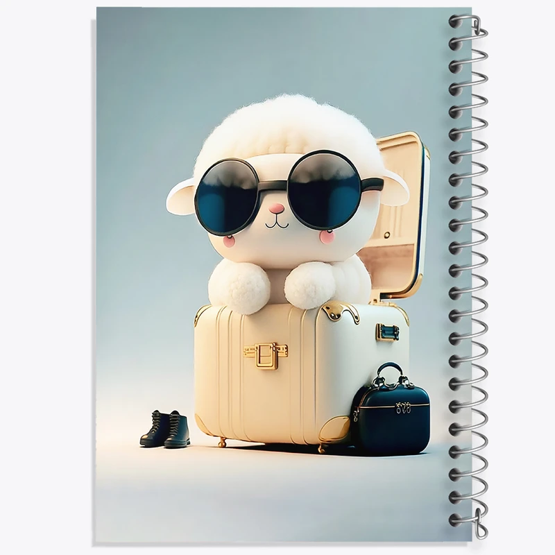 دفتر ژورنال نویسی 50 برگ خندالو مدل نقطه ای طرح گوسفند کیوت کد F5699