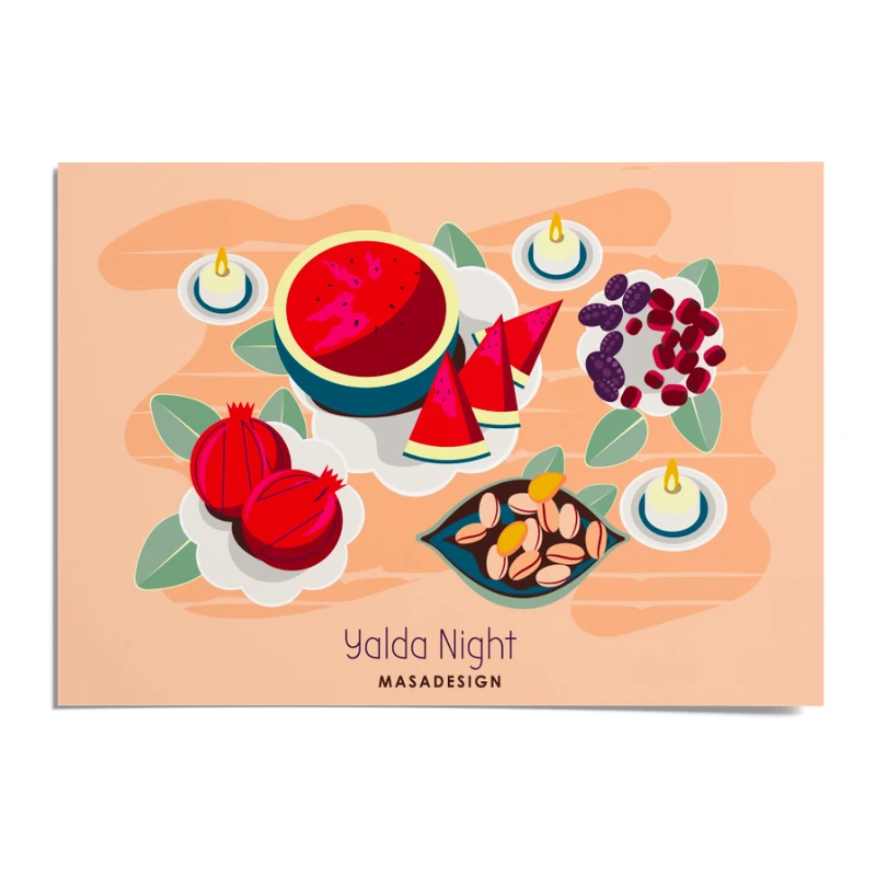 کارت پستال ماسا دیزاین مدل POSTSM115 شب یلدا