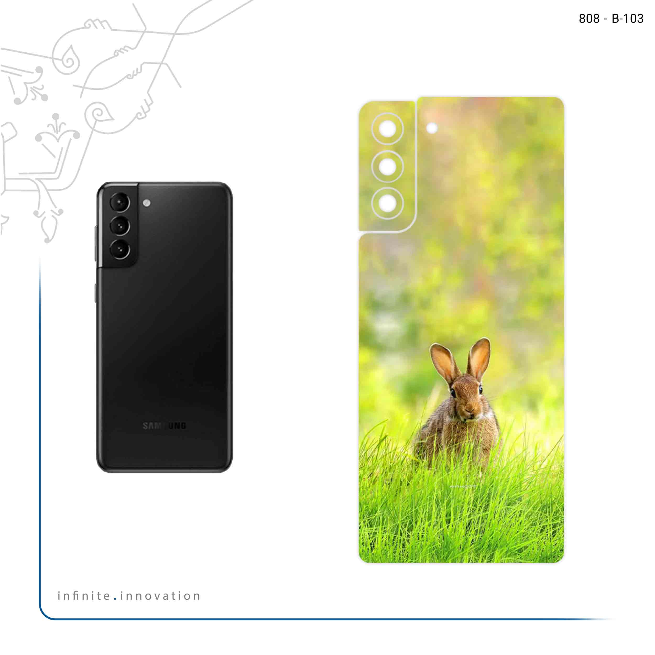 برچسب پوششی ماهوت مدل Rabbit مناسب برای گوشی موبایل سامسونگ Galaxy S21 Plus 5G