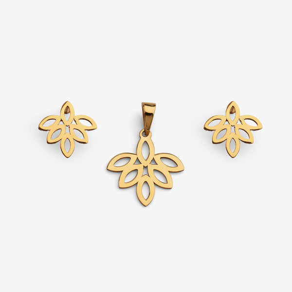 نیم ست طلا 18 عیار زنانه سایا گلد مدل گلبرگ ns13