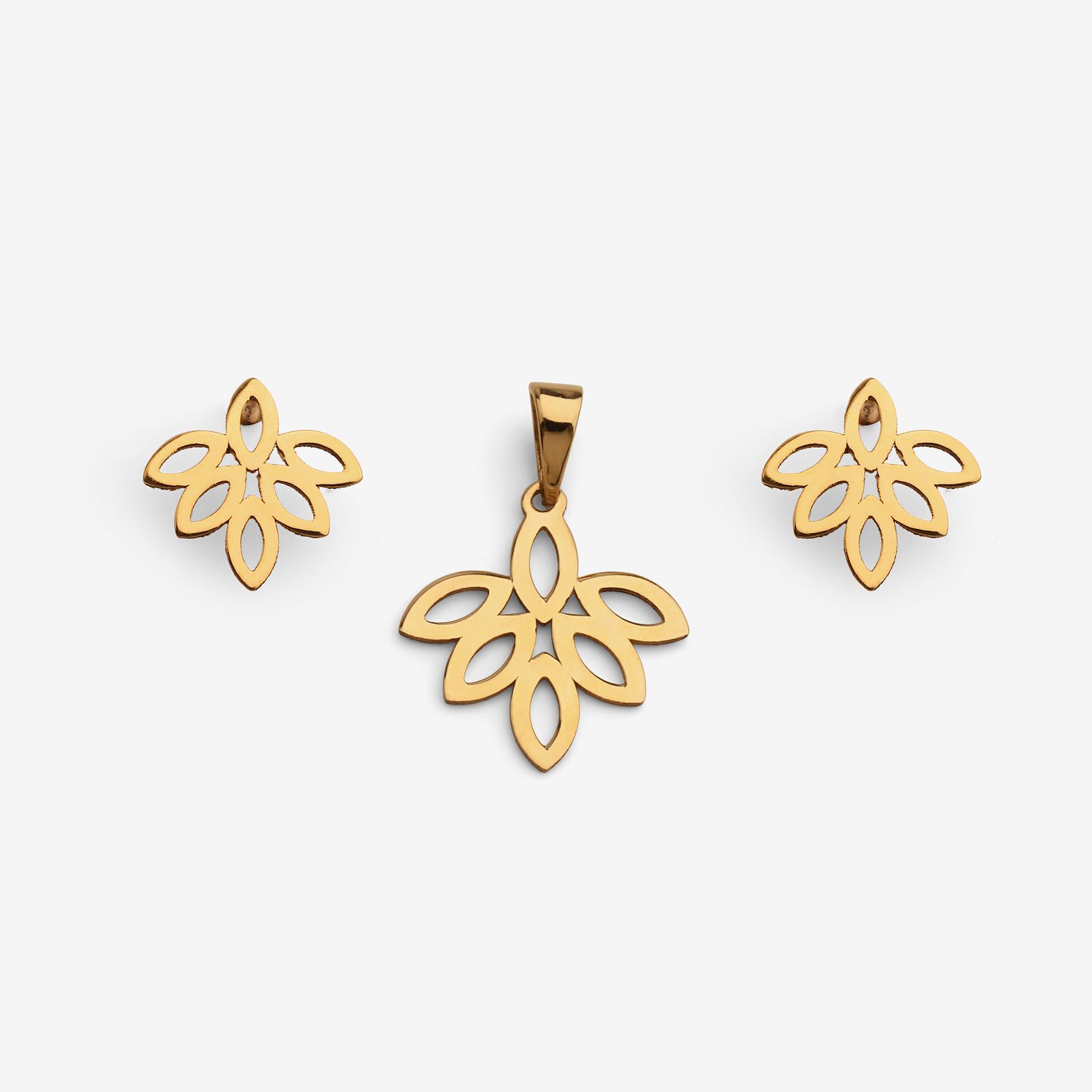 نیم ست طلا 18 عیار زنانه سایا گلد مدل گلبرگ ns13 -  - 1