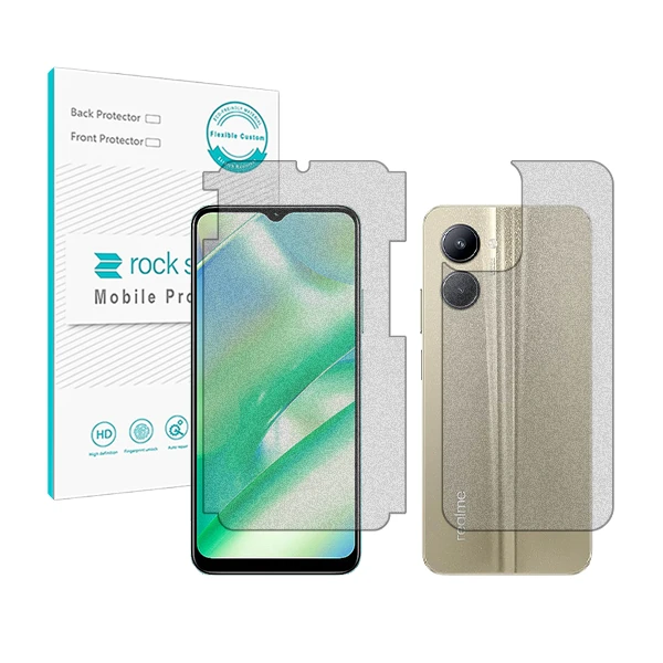 محافظ صفحه نمایش مات راک اسپیس مدل HyMTT مناسب برای گوشی موبایل ریلمی C33 به همراه محافظ پشت گوشی