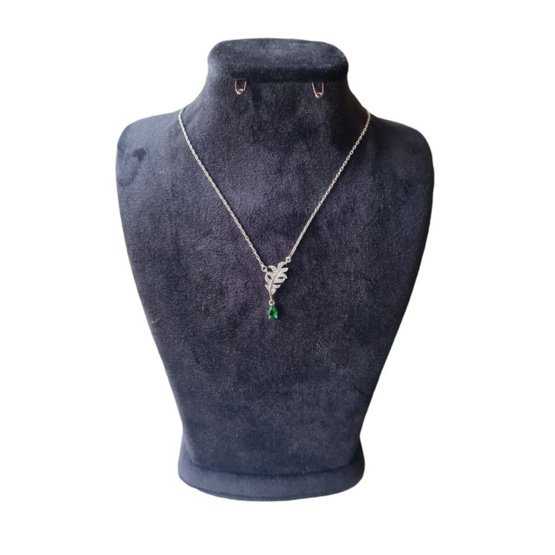 گردنبند زنانه ژوپینگ مدل برگ نگین اشکی