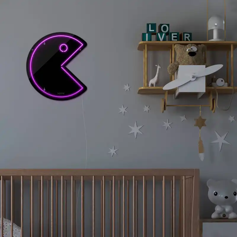 چراغ دیواری نئون دیزاین طرح Packman-BL_PR