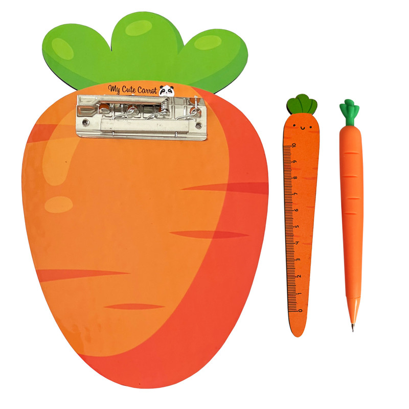 بسته لوازم تحریر مدل هویج توپی کد 02 مجموعه 3 عددی