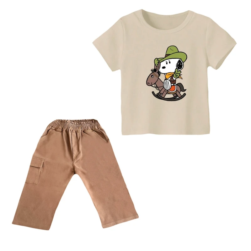 ست تی شرت و شلوارک پسرانه مدل اسنوپی کد ۹۲