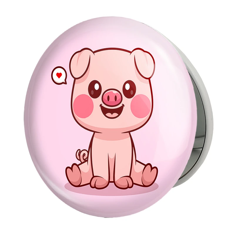 آینه جیبی خندالو طرح حیوانات بامزه خوک مدل تاشو کد 29719