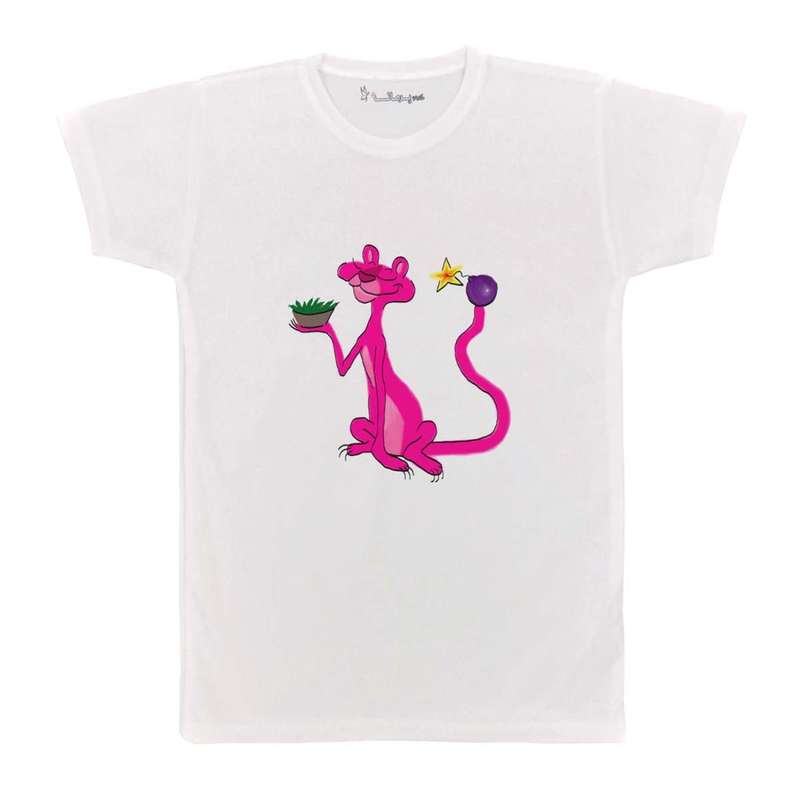 تی شرت بچگانه پرمانه طرح پلنگ صورتی کد pmt.4696