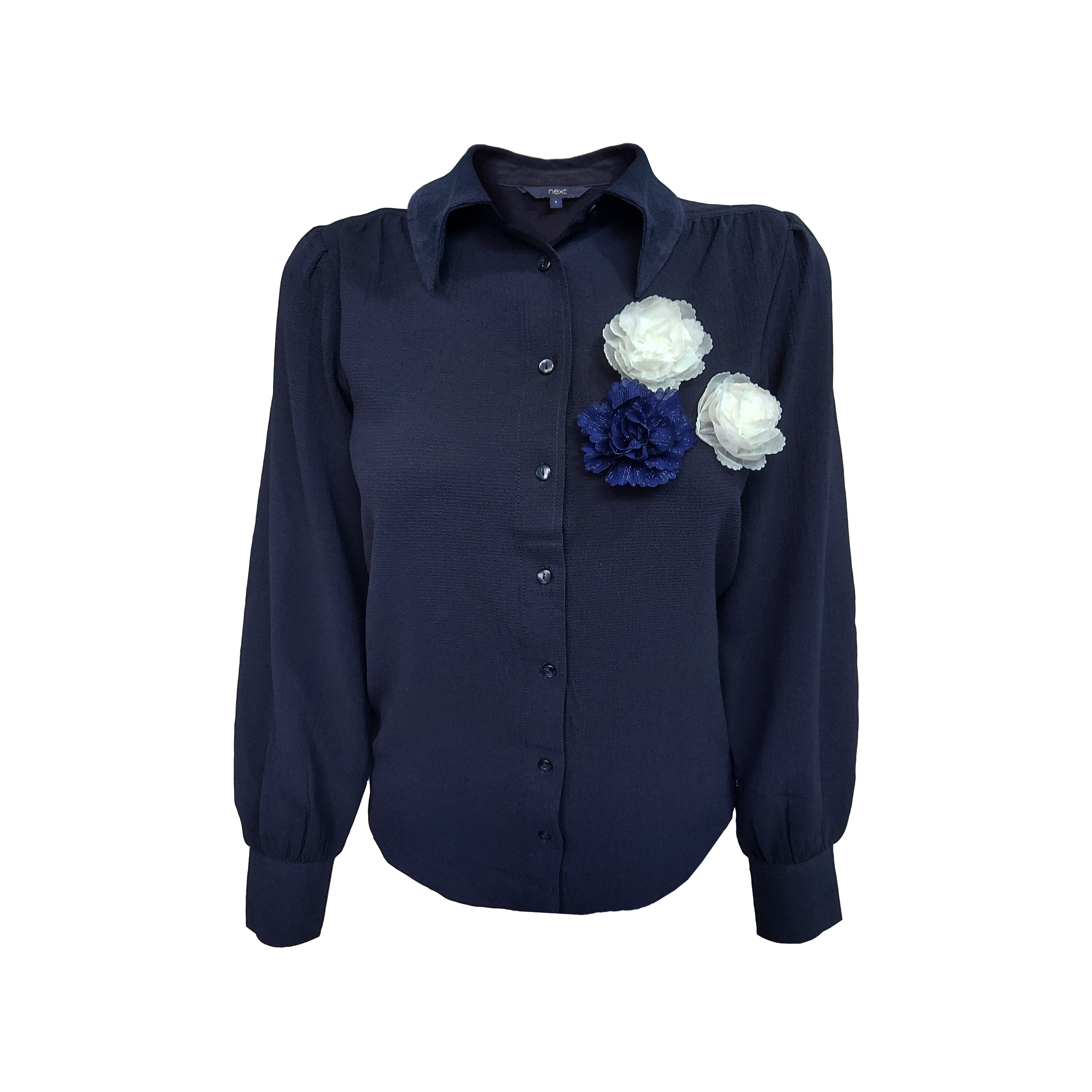 شومیز زنانه نکست مدل رز برجسته رنگ سرمه ای