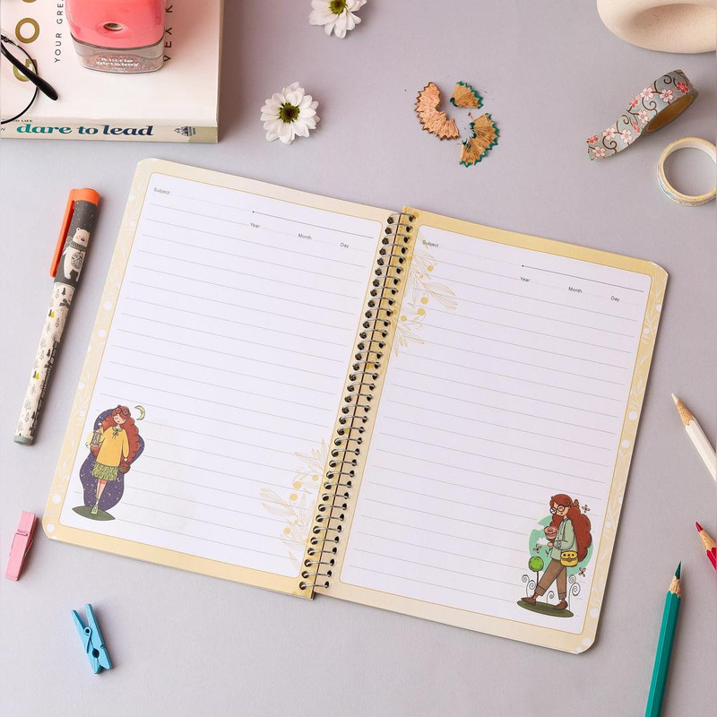 دفتر مشق 50 برگ دایان مدل حاشیه دار طرح امیلی کد 08