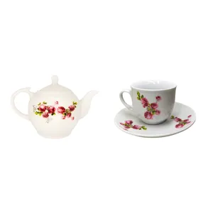 سرویس چای خوری 14 پارچه شرکت صنایع چینی تقدیس مدل ایتالیا شکوفه