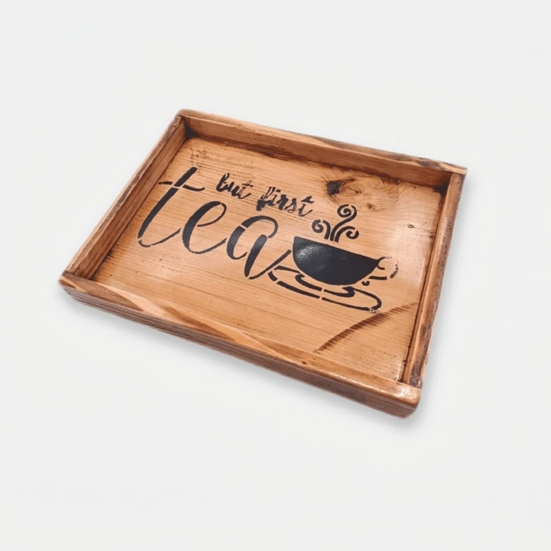 سینی بدون دسته طرح چای کد ST01 سایز 22×16 سانتی متر