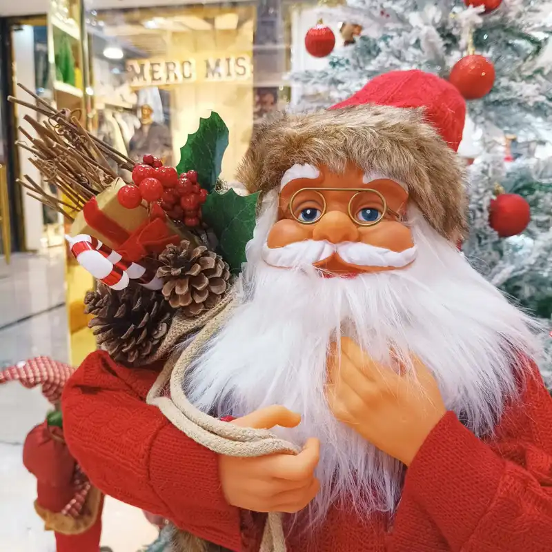 عروسک مدل بابانوئل کادو به دست 3-24485 ارتفاع 60 سانتی متر