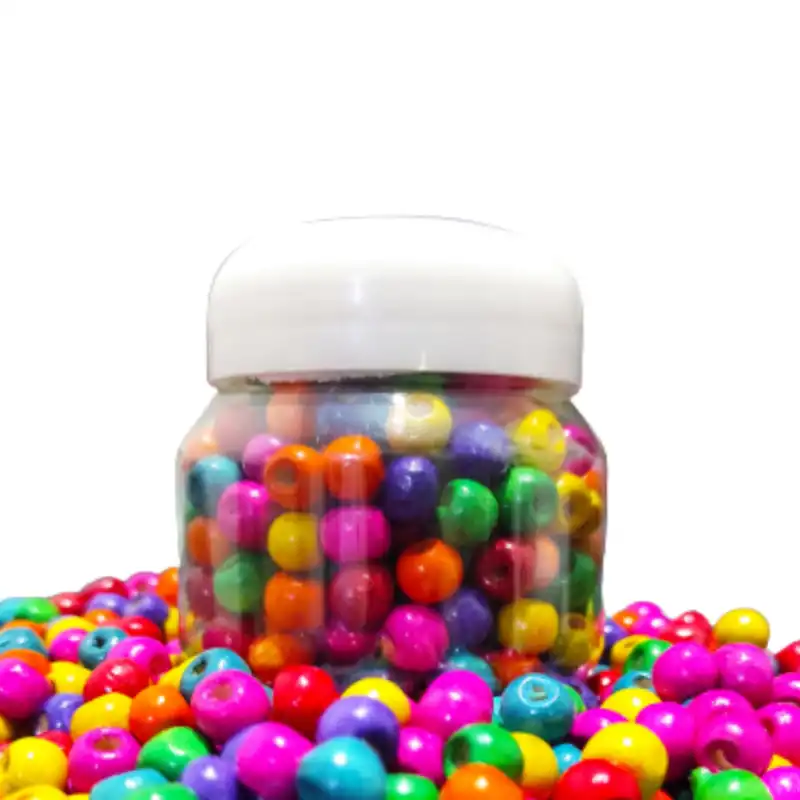 مهره دستبند مدل چوبی رنگی بسته 200 عددی