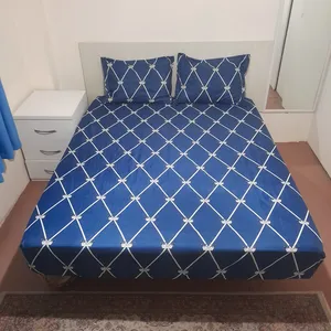 سرویس ملحفه مدل کشدوز niki05.25 طرح گره  دو نفره سه تکه