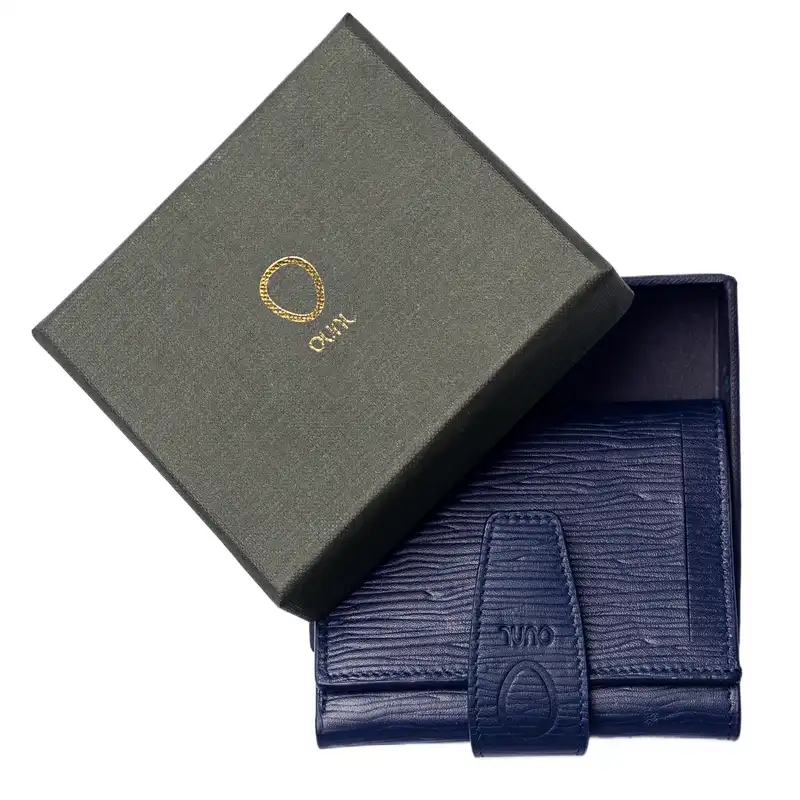 کیف پول اوال مدل W1 طرح درختی رنگ سرمه ای