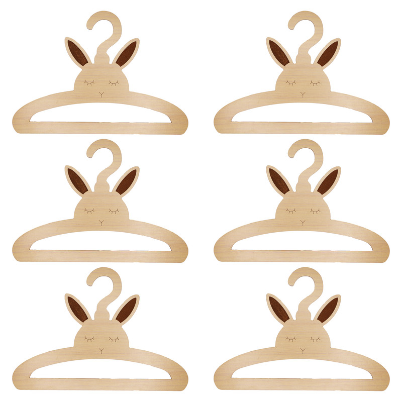 چوب لباسی نوزادی مدل خرگوش کد C02 مجموعه 6 عددی