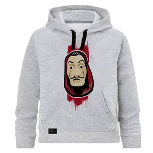   هودی پسرانه چاپیستا طرح سرقت پول کد J61 رنگ طوسی