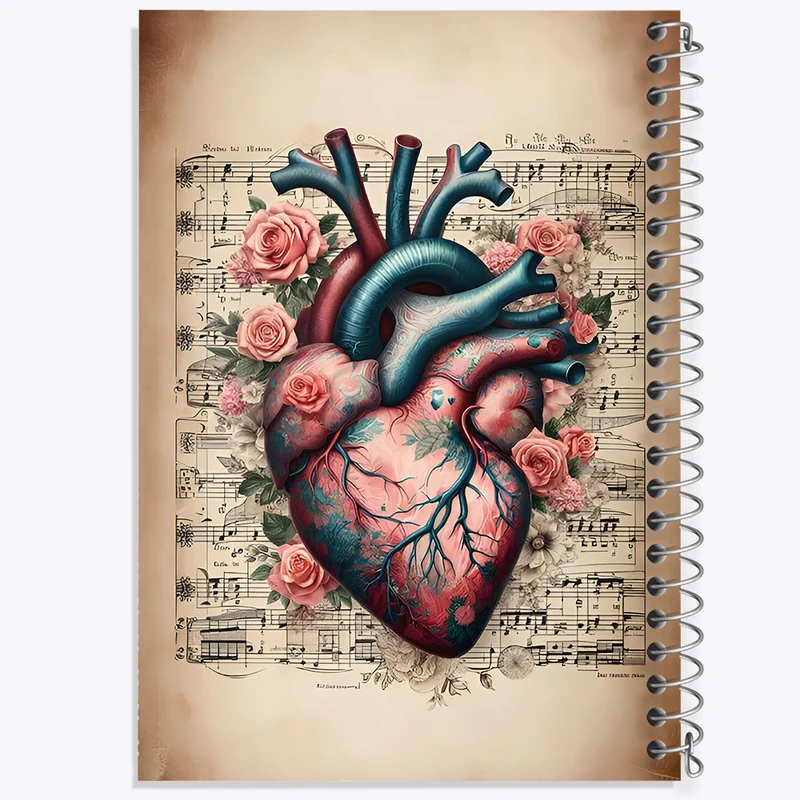 دفتر ژورنال نویسی 50 برگ خندالو مدل نقطه ای طرح قلب کد F7497