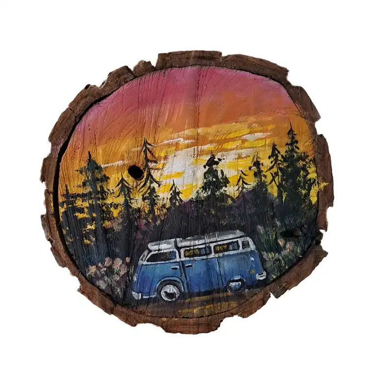 دیوارکوب چوبی طرح ماشین