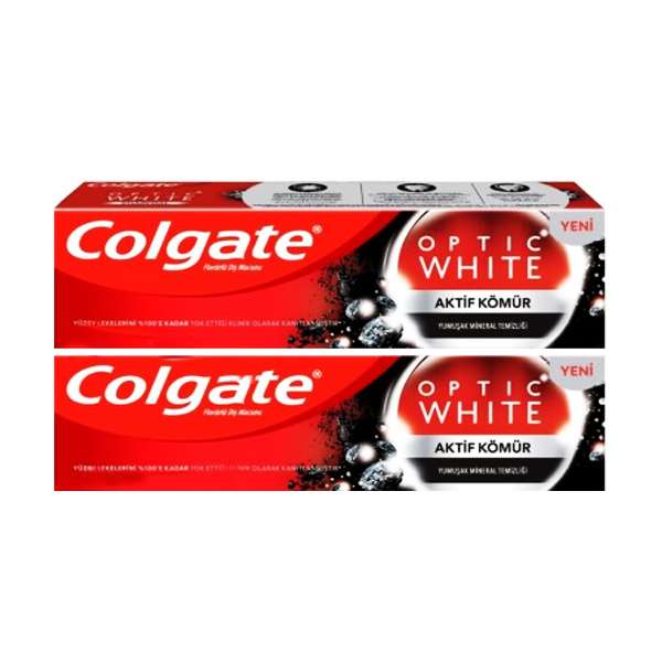 خمیردندان کلگيت مدل OPTIC WHITE CHARCOAL حجم 75 میلی لیتر مجموعه 2 عددی