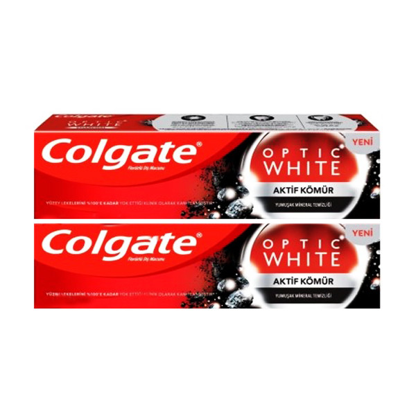 خمیردندان کلگيت مدل OPTIC WHITE CHARCOAL حجم 75 میلی لیتر مجموعه 2 عددی