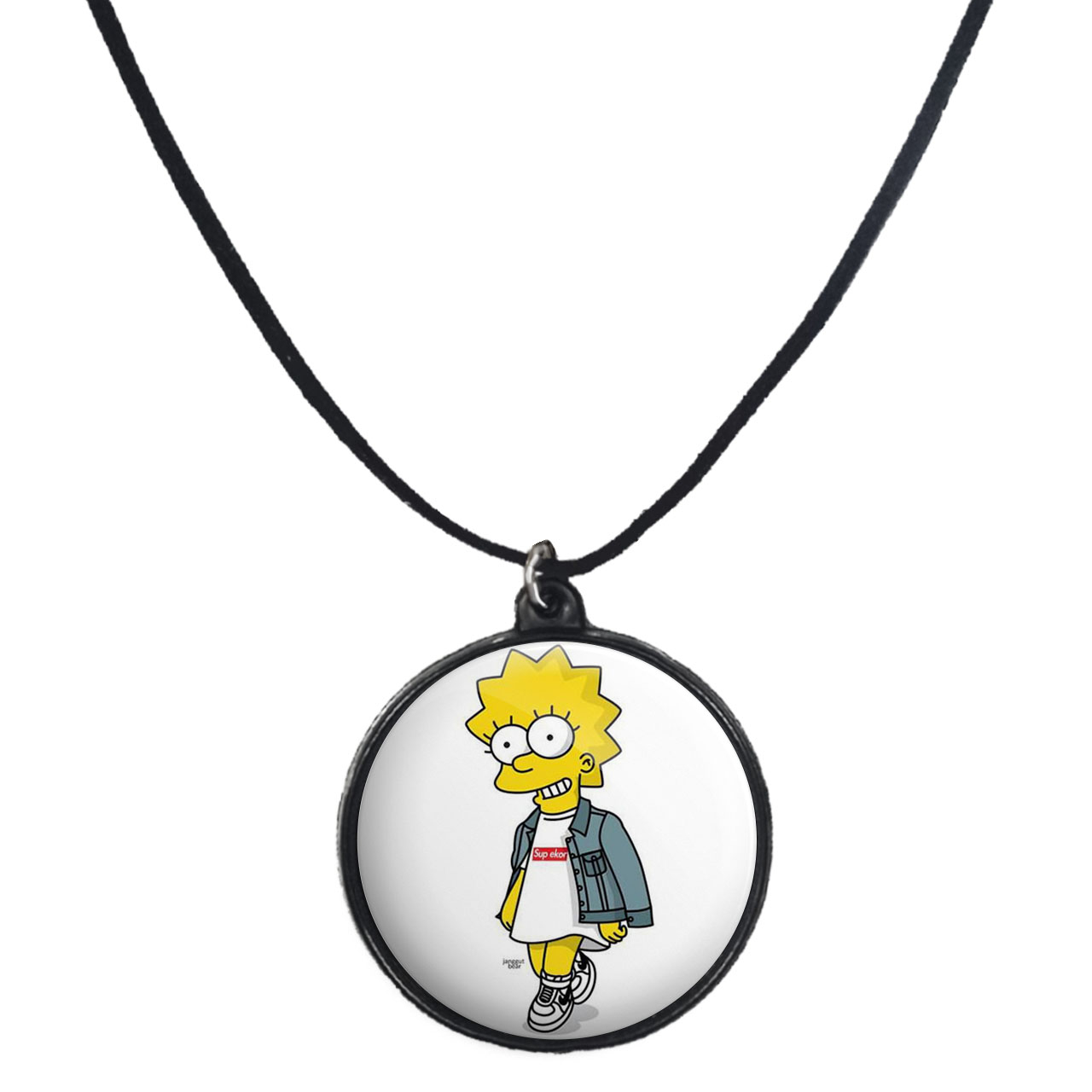 گردنبند پرمانه طرح سیمپسون ها کد pmb.21328 مدل دو طرفه