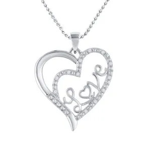 گردنبند نقره زنانه قیراط طرح قلب کد GH4242