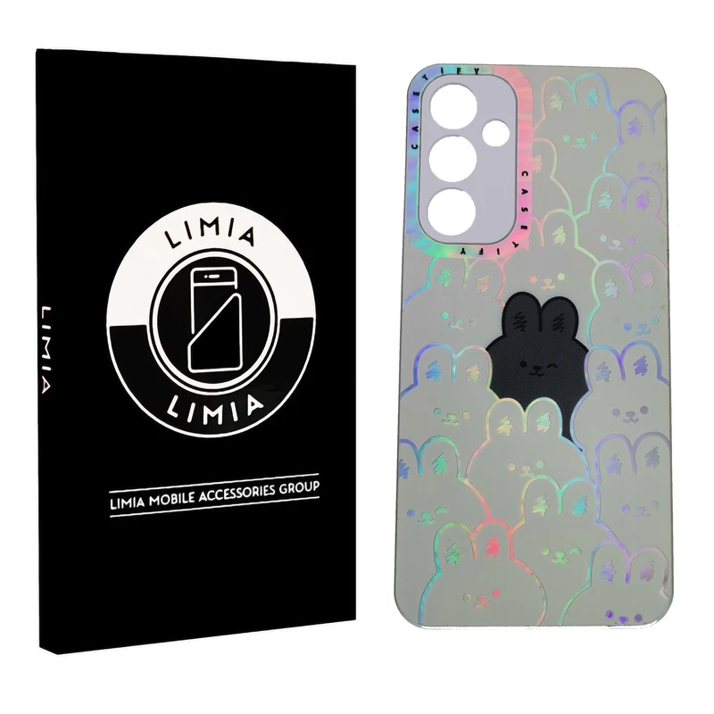 کاور لیمیا مدل فانتزی لنزدار پشت شیشه ای طرح عروسکی شبرنگی مناسب برای گوشی موبایل سامسونگ Galaxy A34 