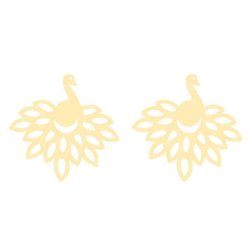 گوشواره طلا 18 عیار زنانه قیراط طرح طاووس کد GH5227