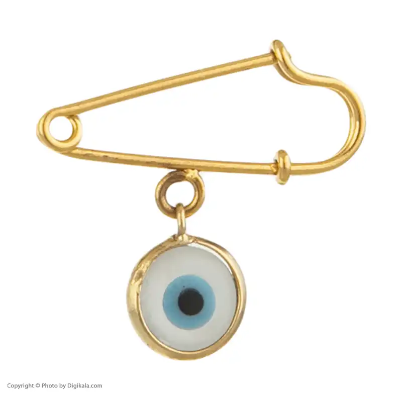 سنجاق سینه طلا 18 عیار دخترانه و پسرانه مایا ماهک مدل MP0034 طرح چشم نظر