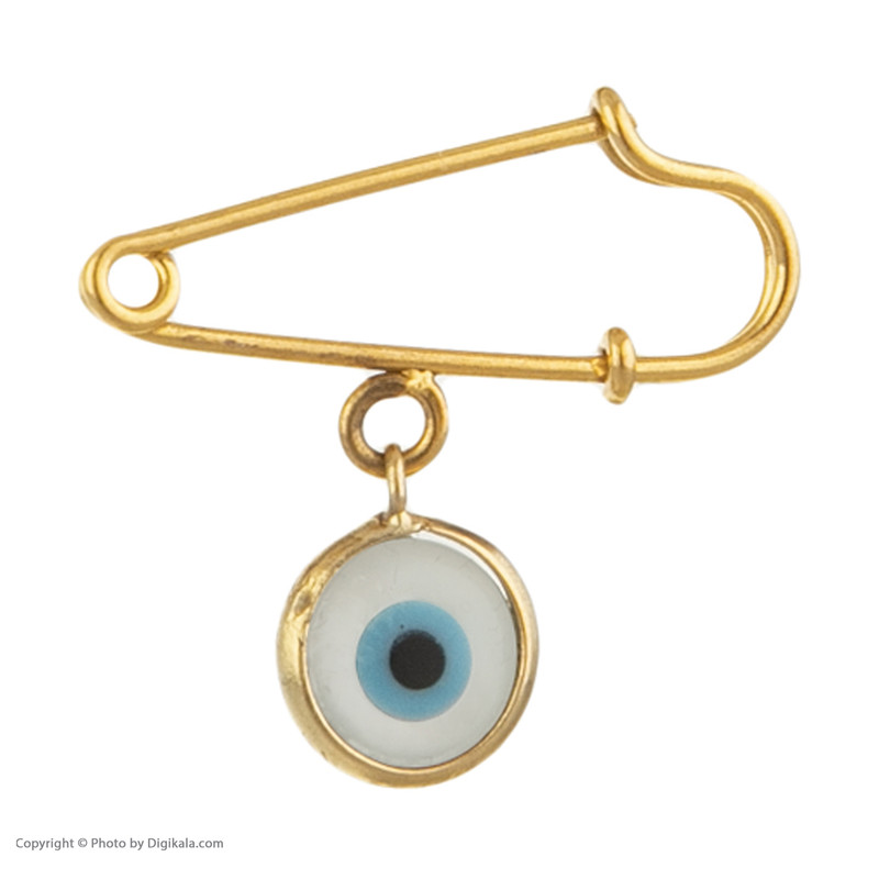 سنجاق سینه طلا 18 عیار دخترانه و پسرانه مایا ماهک مدل MP0034 طرح چشم نظر