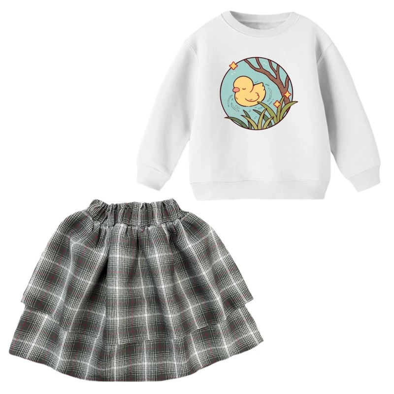 ست بلوز و دامن دخترانه مدل جوجه اردک