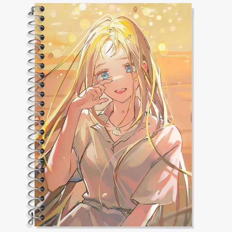 دفتر زبان 50 برگ خندالو مدل دو خط طرح اوشیو انیمه سامر تایم رندرینگ SUMMER TIME RENDERING کد 22284